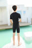 軒海連體泳衣男款全身防曬速干浮潛沖浪潛水服大碼男士泳衣套裝水母服 黑色連體短袖中褲 XL 曬單實(shí)拍圖