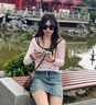 黛芮婷美式新款顯瘦復古牛仔半身裙女高腰彈力a字裙防走光辣妹包臀短裙 復古藍 S 【適合體重85-95斤】 曬單實(shí)拍圖