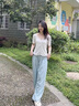 渾小象褲子女寬松休閑運(yùn)動褲女款2025新款春夏闊腿褲垂墜感女裝直筒衛(wèi)褲 奶芙肌理感山本褲 【海鹽藍(lán)】 M 【建議110斤以內(nèi)】 曬單實(shí)拍圖