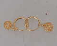 老廟黃金耳飾女精品5G花絲球球足金耳飾黃金耳圈送老婆媽媽生日禮物 金絲繡球耳環(huán)約2.9g 曬單實拍圖