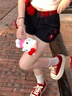 LDBE美式復(fù)古辣妹牛仔短褲女夏季2025新款設(shè)計(jì)感格紋拼接包臀熱褲子潮 黑色 L 曬單實(shí)拍圖