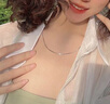 ALLOVE銀項(xiàng)鏈女盒子鏈diy素鏈無吊墜鎖骨鏈替換素鏈子百搭萬能裸鏈條 曬單實(shí)拍圖