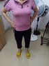 富夕中年媽媽短袖運(yùn)動(dòng)服套裝女夏季2025新款立領(lǐng)t恤洋氣中老年兩件套 玫紫+九分褲 3XL 建議115-130斤 曬單實(shí)拍圖
