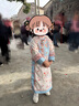 萌乎知否女寶旗袍格格服兩件套 粉色（無領(lǐng)巾配飾） 110  曬單實(shí)拍圖