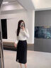 Khwfjas國際一線品牌灰色西裝A字半身裙女2025春季新款顯瘦百搭包臀裙 黑色 L (28) 推薦105-115斤 曬單實(shí)拍圖