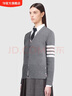 TB針織開(kāi)衫女士外套針織衫V領(lǐng)高下擺收腰顯瘦高級灰學(xué)院風(fēng)毛衣外套 淺灰色 S /1 曬單實(shí)拍圖