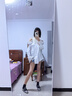 DAZZLE地素 襯衫2024年春秋女裝露肩假兩件長(zhǎng)袖上衣 白色 S 曬單實(shí)拍圖