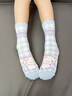 巴拉巴拉【酷洛米IP商場(chǎng)同款】女童襪子兒童短襪夏印花彈力單雙裝 白藍色調00318 9-12歲 160cm 曬單實(shí)拍圖