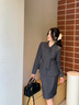 AD西裝外套春裝女2025新款輕奢高級感套裝氣質(zhì)名媛灰色西服兩件套 深灰色西裝 S 曬單實(shí)拍圖