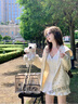 DAVEY MODE連帽衛(wèi)衣女秋早春2025新款慵懶風(fēng)美式碎花韓版寬松拉鏈開衫外套女 米杏色【加絨】 加絨 M 【建議100斤內(nèi)】 曬單實(shí)拍圖