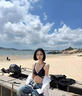 DK泳衣女新款bikini性感三角比基尼韓國顯瘦聚攏分體游泳裝 黑色 L 曬單實(shí)拍圖