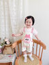 班喜迪嬰兒衣服夏裝嬰幼兒連體衣短袖公主寶寶哈衣爬服夏季假兩件外出服 粉色 80cm 曬單實拍圖