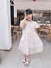 G.DUCKKIDS女童夏裝連衣裙2025新款韓版洋氣兒童夏季裙子女孩中大童公主裙潮 粉色 130 曬單實(shí)拍圖