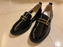 NINE WEST/玖熙復古樂(lè )福鞋優(yōu)雅方跟低跟一腳蹬金屬扣女鞋NF250003FK黑色 37 曬單實(shí)拍圖