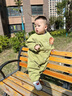 G. DUCKKIDS小黃鴨寶寶連體爬爬服嬰兒戶外防臟圍衣兒童防水罩衣外出拖地爬行 芥末綠  扣子款 86cm 90cm 建議身高78- 曬單實(shí)拍圖