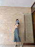 樂(lè )雅秀淺色高腰牛仔半身裙女2025年新款設計感小眾中長(cháng)款a字開(kāi)叉裙子夏 懷舊藍 M 96-105斤 曬單實(shí)拍圖