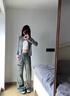 PMOG美式復(fù)古工裝闊腿牛仔褲女子夏季女新款高腰設(shè)計(jì)感寬松百搭直筒褲 復(fù)古色褲子[設(shè)計(jì)款] M 曬單實(shí)拍圖