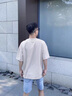 柏銘臣新中式國風(fēng)短袖t恤男士夏季新款潮流潮牌寬松休閑男生上衣服半袖 杏色 XL 【建議120-140斤】 曬單實(shí)拍圖