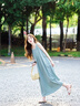 蠻丂法式吊帶連衣裙女2025夏季新款純色無袖背心長裙海邊度假掛脖沙灘 綠色XL（115-125） 曬單實(shí)拍圖