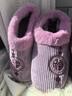 回力棉拖鞋女士厚底包跟家居保暖防滑中老年大棉鞋WST-2811 紫色36-37 曬單實(shí)拍圖