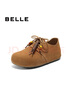 百麗（Belle）厚底松果吐司2代勃肯鞋女25秋新商場(chǎng)款串珠休閑鞋E1J1DCM5預售 棕色 37 曬單實(shí)拍圖