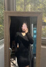 FSHE辣妹2025秋冬季新款收腰顯瘦小個(gè)子包臀裙子針織保暖打底連衣裙女 黑色 S 建議60-80斤 曬單實(shí)拍圖