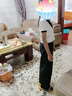 優(yōu)優(yōu)1點（Yoyo one）女童夏季短袖套裝2025新款兒童工裝褲大童網(wǎng)紅炸街黑色運動裝衣服 15029黑色+9961白色 150 150cm 曬單實拍圖