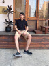 斯凱奇（Skechers）閃步鞋丨2025年新品男女款閃穿一腳蹬厚底減震輕盈健步鞋 男款-黑色/灰色/BKGY 42.5 曬單實(shí)拍圖
