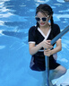 COSMICKISS泳衣女大碼保守胖妹妹遮肉顯瘦純欲風(fēng)連體裙式平角褲游泳衣泡溫泉 黑色 均碼 【100-160斤】 曬單實(shí)拍圖