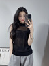 喬美婷背心女春夏坎肩半高領(lǐng)防走光冰絲麻針織打底衫假領(lǐng)子內搭百搭無(wú)袖 黑色均碼 曬單實(shí)拍圖