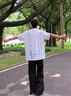 WASSUP HERMU官方休閑褲男春夏季cleanfit美式寬松馳感拖地微喇褶皺設(shè)計直筒褲 黑色 XL （推薦135-150斤） 曬單實拍圖
