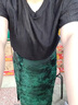 米詩(shī)德絲綢緞面半身裙夏季女裝a字醋酸裙子中式國(guó)風(fēng)復(fù)古綠色半裙 綠色半身裙[洋氣質(zhì)奢華 3XL 曬單實(shí)拍圖