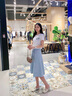 舒芳蝶（shufangdie）短袖雪紡連衣裙夏季女裝2025年新款韓版中長款牛仔裙套裝女小個子 藍色 M 曬單實拍圖