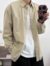 POUM卡其色襯衫男士長(zhǎng)袖日系休閑cityboy襯衣外套男夏季新款百搭上衣 ZSFS-C53卡其色 XL 曬單實(shí)拍圖