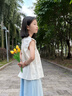 小豬彼特女童半身裙夏季2025新款女大童a字裙冰絲氣質長裙兒童夏裝裙子薄 4520藍色 150 cm 曬單實拍圖