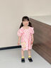 班喜迪女童連衣裙夏裝2025新款洋氣寶寶裙子周歲禮服夏季兒童公主裙童裝 粉色 110 曬單實(shí)拍圖