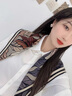 嬈蝶秋冬新款雙面雙色動(dòng)物狂歡真絲羊毛絲巾女輕奢感披肩百搭圍巾 一葉知秋 66cm 曬單實(shí)拍圖