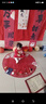 長命富貴連衣裙女童紅色公主裙一周歲女寶寶新年裝拜年服禮服國風過年裙子 祥云萌龍 90 曬單實拍圖