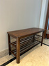 原始原素全實(shí)木多層鞋架橡木門(mén)廳收納柜黑胡桃色簡(jiǎn)易鞋柜家用換鞋凳B3095 二層0.8米 換鞋凳 曬單實(shí)拍圖