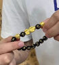 BJYL招財貔貅手鏈男士六字真言轉運珠手串男女款本命年仿沙金佛珠禮物 手鏈 曬單實(shí)拍圖