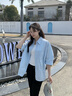 對白【100棉襯衫】簡(jiǎn)約五分袖白襯衣女2025夏季新款氣質(zhì)寬松上衣 天藍色 M 曬單實(shí)拍圖