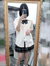 婍妡（Qeeshine）套裝日系jk制服襯衫學院風女學生可愛娃娃領日制校供百褶裙兩件套 杏色襯衫單件 S 曬單實拍圖