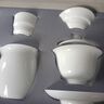 旅序 冰種羊脂玉瓷功夫茶具套裝可懸停白瓷蓋碗高檔家用薄胎茶杯 冰種玉瓷懸停如意蓋碗10頭 曬單實拍圖