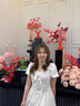 莫代爾法式木耳邊連衣裙女2025夏季新款時尚氣質(zhì)泡泡袖收腰顯瘦別致短裙 白色連衣裙 L 建議(95-115斤) 曬單實拍圖