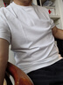 霞湖世家【白色戀T三代】100T恤男夏季涼感短袖7A抑菌液氨圓領(lǐng)打底衫023 單件-白色 L （141-155斤） 曬單實(shí)拍圖