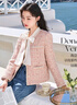 香影（xiangying）小香風(fēng)外套女短款2025春季新款小個(gè)子毛呢名媛風(fēng)法式粉色上衣 粉紅色 M 曬單實(shí)拍圖