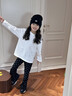 moonkids女童洋氣微喇褲子2025春夏新款兒童波點(diǎn)喇叭褲韓版小女孩長褲夏裝 18361黑色波點(diǎn)喇叭褲 110 cm 曬單實(shí)拍圖