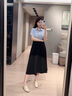 伯德小姐半身裙女夏小個(gè)子米白色面試a字傘裙職業(yè)裝半裙西裝裙子 QZ25 米白色【夏款】 L -適合110-120斤可穿 曬單實(shí)拍圖