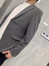 羅蒙（ROMON）休閑西服男士單西上衣春秋款潮流帥氣職業(yè)正裝商務(wù)西裝外套男 932淺灰 L 曬單實(shí)拍圖