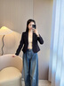 櫻芭妮小西裝外套女2025春季韓版休閑百搭職業(yè)正裝黑色短款西服上衣 單件黑色西裝 L 【100-110斤】 曬單實(shí)拍圖